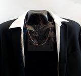 Men's Gemstone Hematite Beaded Red And Black Necklace