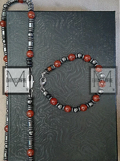 Mens sales hematite necklace
