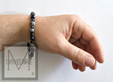 Men's Gray Stone Beaded Bracelet