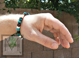 Men's Blue Gemstone And Garnet Beaded Hampton Bracelet