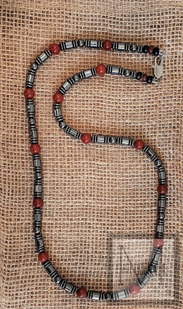 50 Carat Earth Mined Red Ruby & Black Spinel Beaded Necklace – Round Cut, 17 Inch Strand