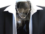 Men's Black and White Beaded Onyx Necklace
