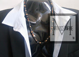 Gunmetal Rocker Gemstone Beaded Necklace