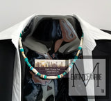 Men's Florida Blue Turquoise Gemstone Beaded Necklace Bracelet Set