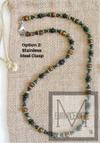 Irish Gold and Green Men Gemstone Black Irish Necklace