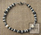 Men's Black and White Onyx Beaded Bracelet