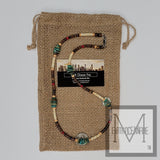 Native American Green and Blue Turquoise "Snake Eye" Necklace