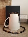 Men's Golden Tiger's Eye And Garnet Gemstone Beaded Necklace