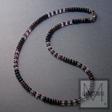 Men's Amethyst Lapis Beaded Necklace