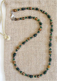 Men's Black Irish Gemstone Beaded Necklace