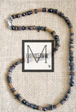 Men's Dark Garnet Beaded Necklace and Bracelet Set