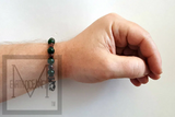 Irish Men's Jade Beaded Necklace Bracelet Set